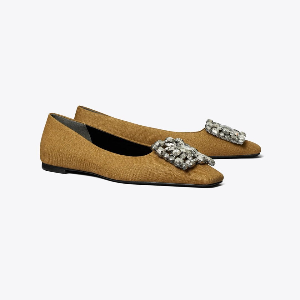 Tory Burch Georgia Crystal Ballet GOLDEN OCHRE