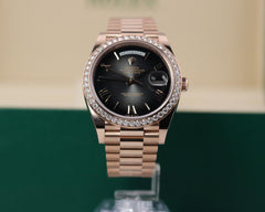 Rolex | Day-Date | 228345RBR | Red gold | 40 x 48 mm | Rose gold | Brown | Automatic