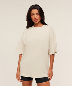 Gymshark Embossed Graphic Oversized T-Shirt - Oat White