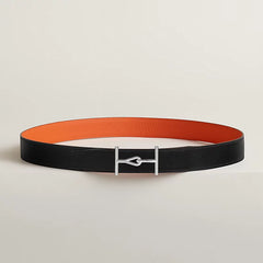 Jumbo belt buckle & Reversible leather strap 32 mm