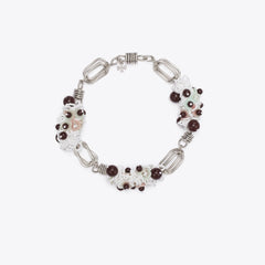 Tory Burch Large Runway Beaded Necklace Tory Silver