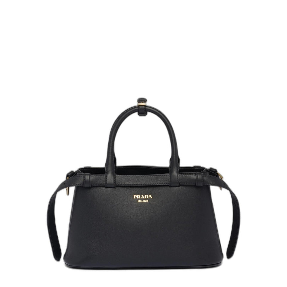 Prada Small Calfskin Handbag - Black