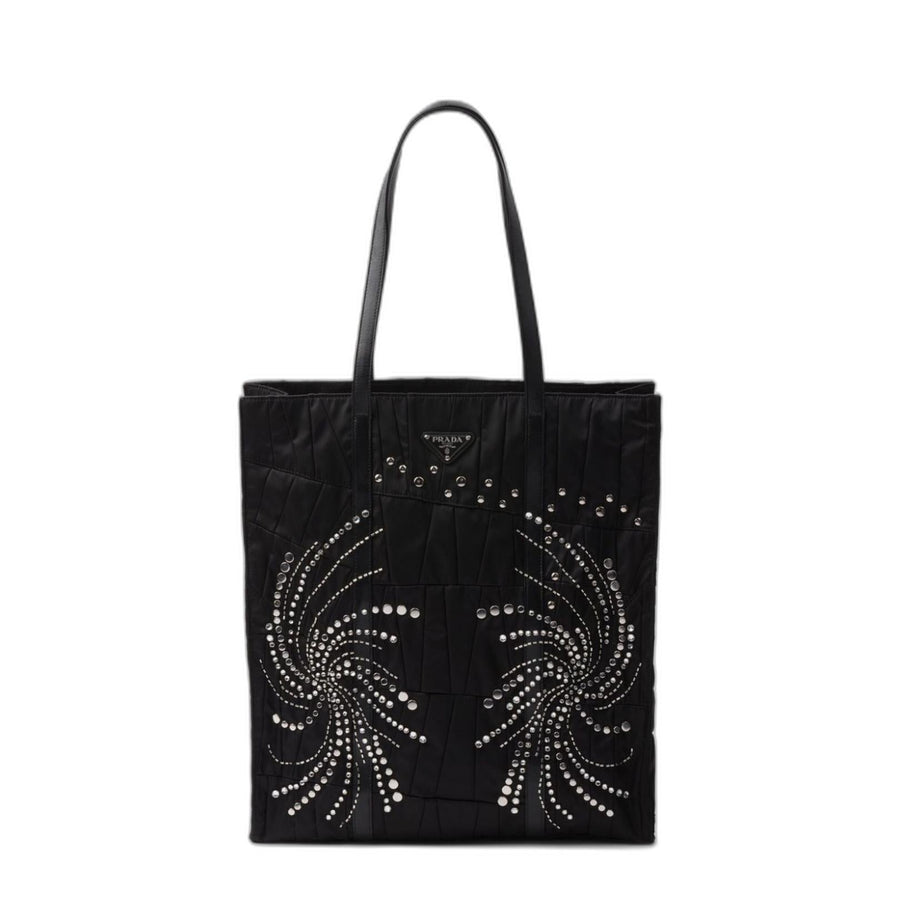 Black Re-Nylon Large Tote Bag