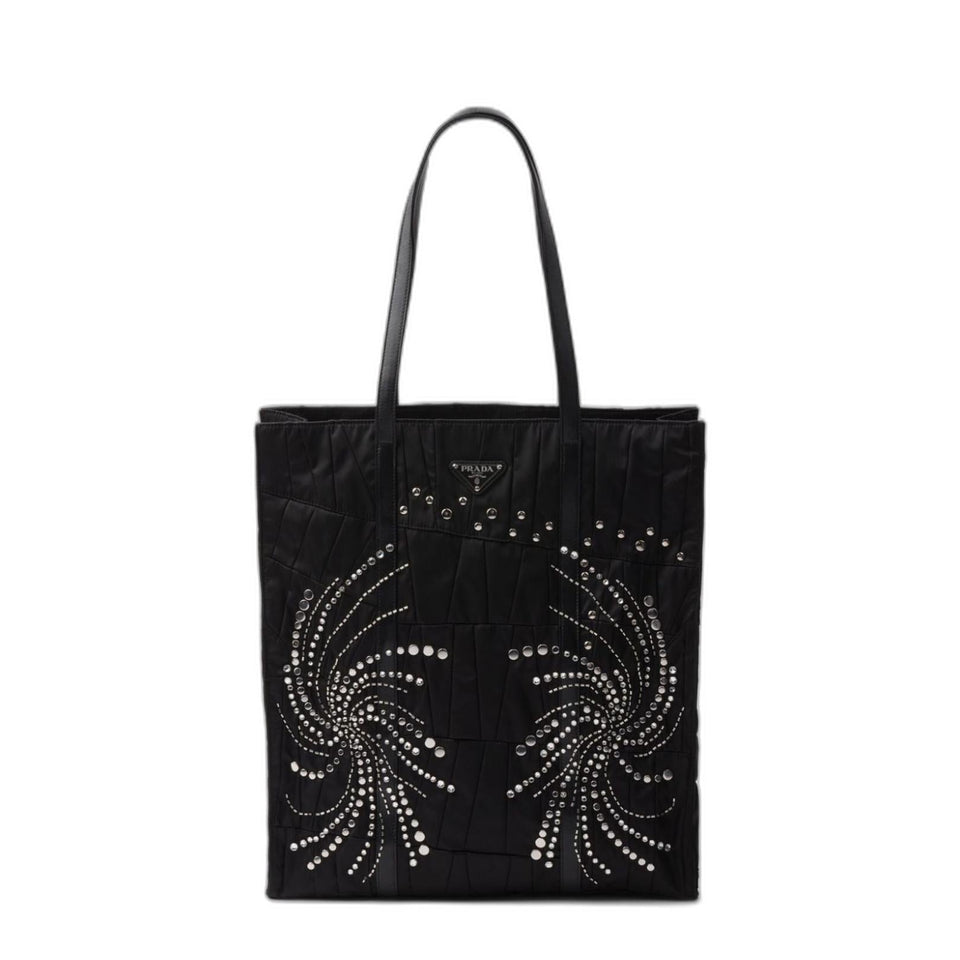 Black Re-Nylon Large Tote Bag