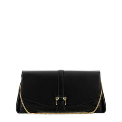 Black Leather Large Crossbody Bag
