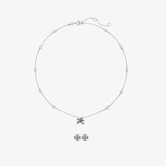 Tory Burch Moondance Pendant and Earrings Gift Set Tory Silver / Pearl