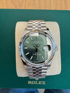 Rolex | Datejust | 12500 | Gold/Steel | 36 mm | Gold/Steel | Green | Automatic