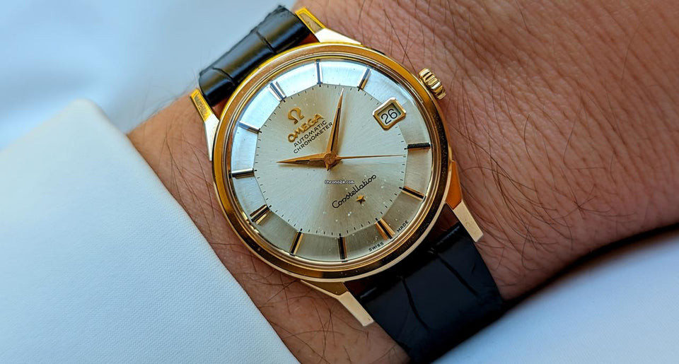 Omega Constellation De Luxe Pie Pan Rose Gold 18kt 0.750 RARE