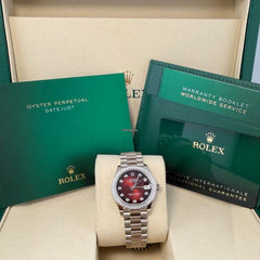 Rolex | Datejust | 278289RBR | White gold | 31 mm | White gold | Red | Automatic