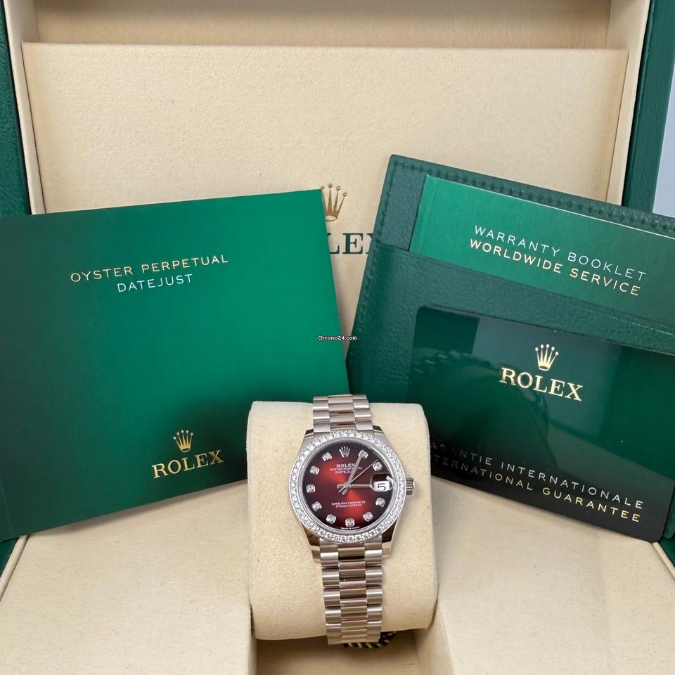 Rolex | Datejust | 278289RBR | White gold | 31 mm | White gold | Red | Automatic