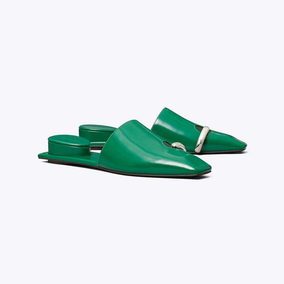 Tory Burch Pierced Mule GRASS / SILVER