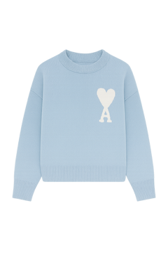 AMI Paris Ami de Coeur wool jumper Sky Blue