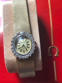 Omega De Ville18 k gold diamonds de ville Gold and diamonds. Full Set . Mint condition