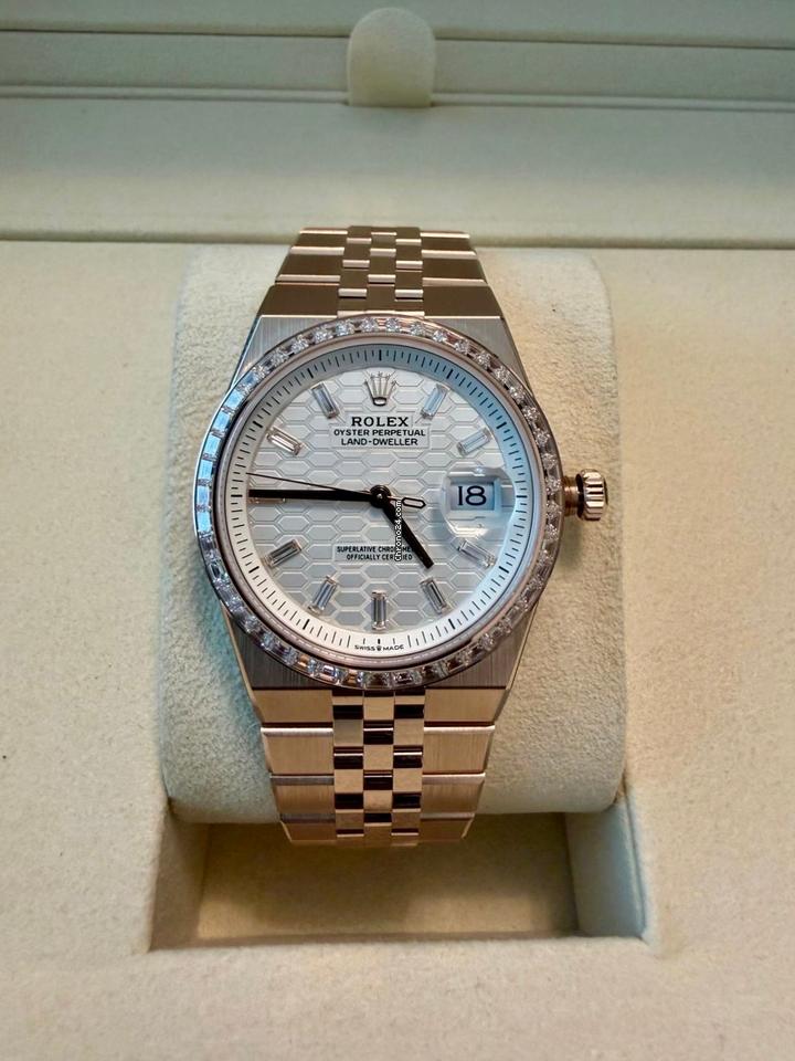 Rolex | Land-Dweller | 127285TBR | Rose gold | 36 mm | Rose gold | White | Automatic