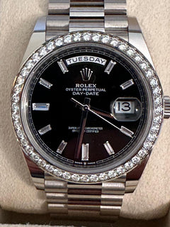 Rolex | Day-Date | 228349RBR | White gold | 40 mm | White gold | Black | Automatic
