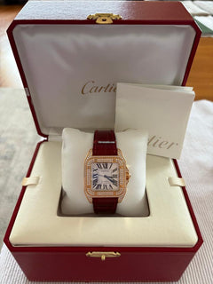 Cartier Santos 100 Diamond Rose Gold Ladies Watch WM502151