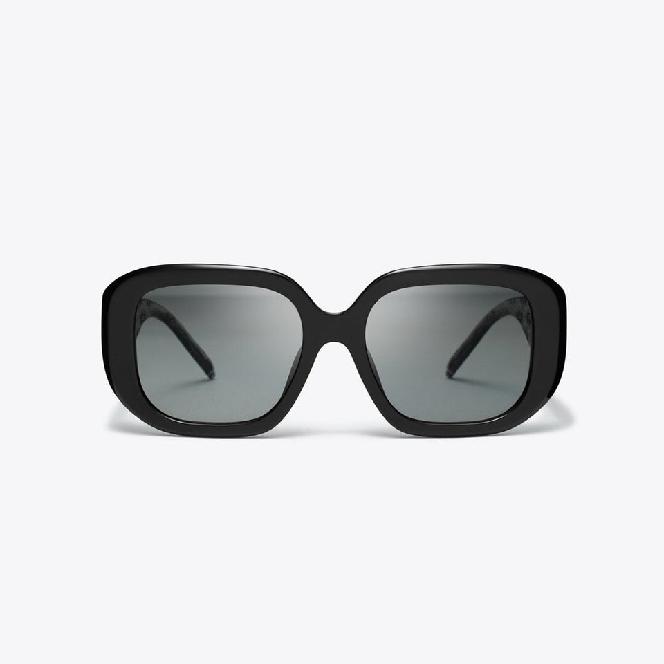 Tory Burch T Monogram Geometric Sunglasses BLACK/GREY GRADIENT