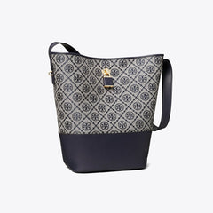Tory Burch T Monogram Lock Slim Bucket Bag Tory Navy