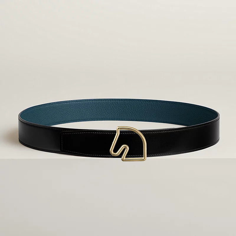H d'Ancre belt buckle & Reversible leather strap 38 mm