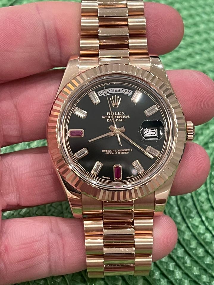 Rolex | Day-Date | 218235 | Red gold | 41 x 49 mm | Rose gold | Pink | Automatic