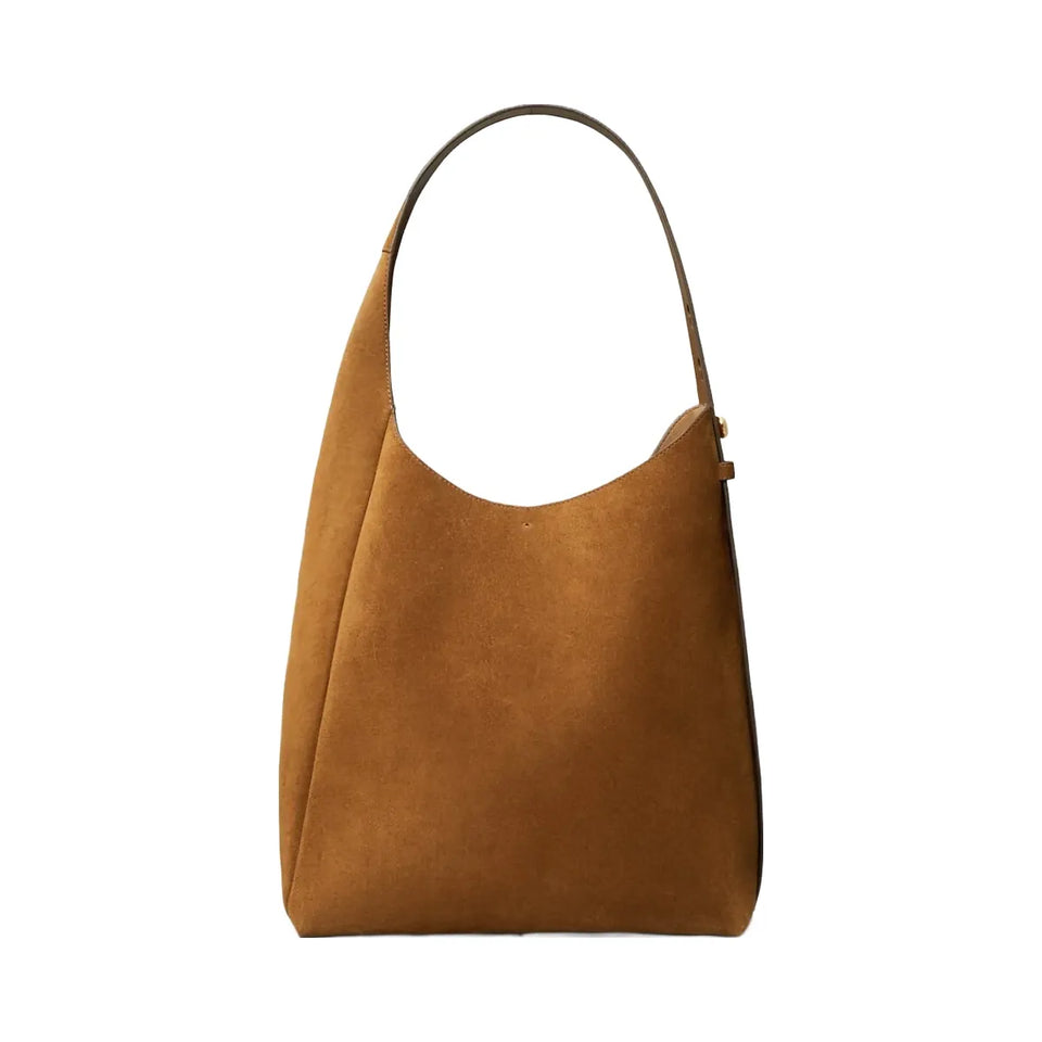 Tory Burch Romy Suede Hobo Bag Caramel