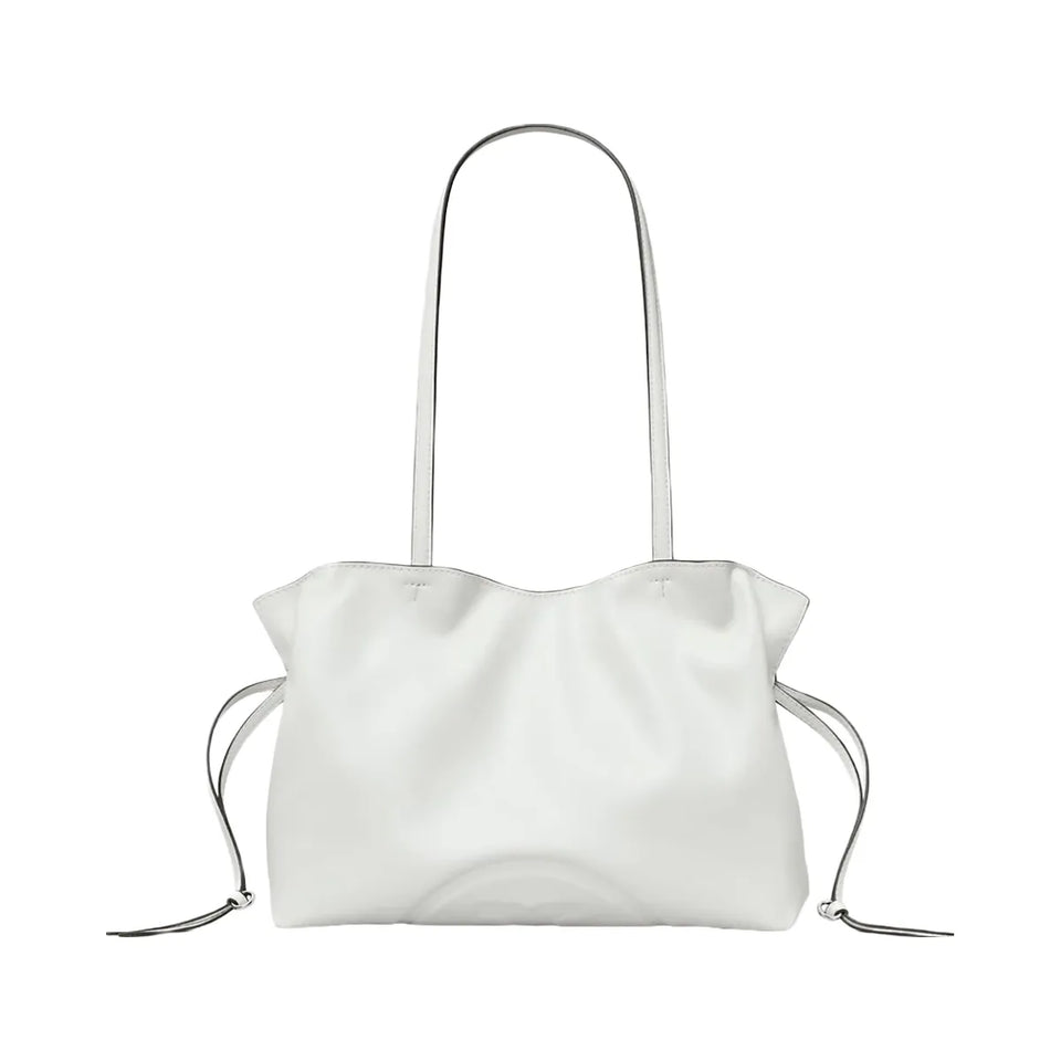 Tory Burch Small Ella natuura Drawstring Tote Bianco
