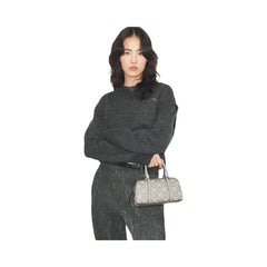 Tory Burch T Monogram Utility Mini Barrel Bag Gray