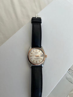 Rolex | Oyster Perpetual | 6101 | Yellow gold | 36 mm | Leather | Silver | Automatic