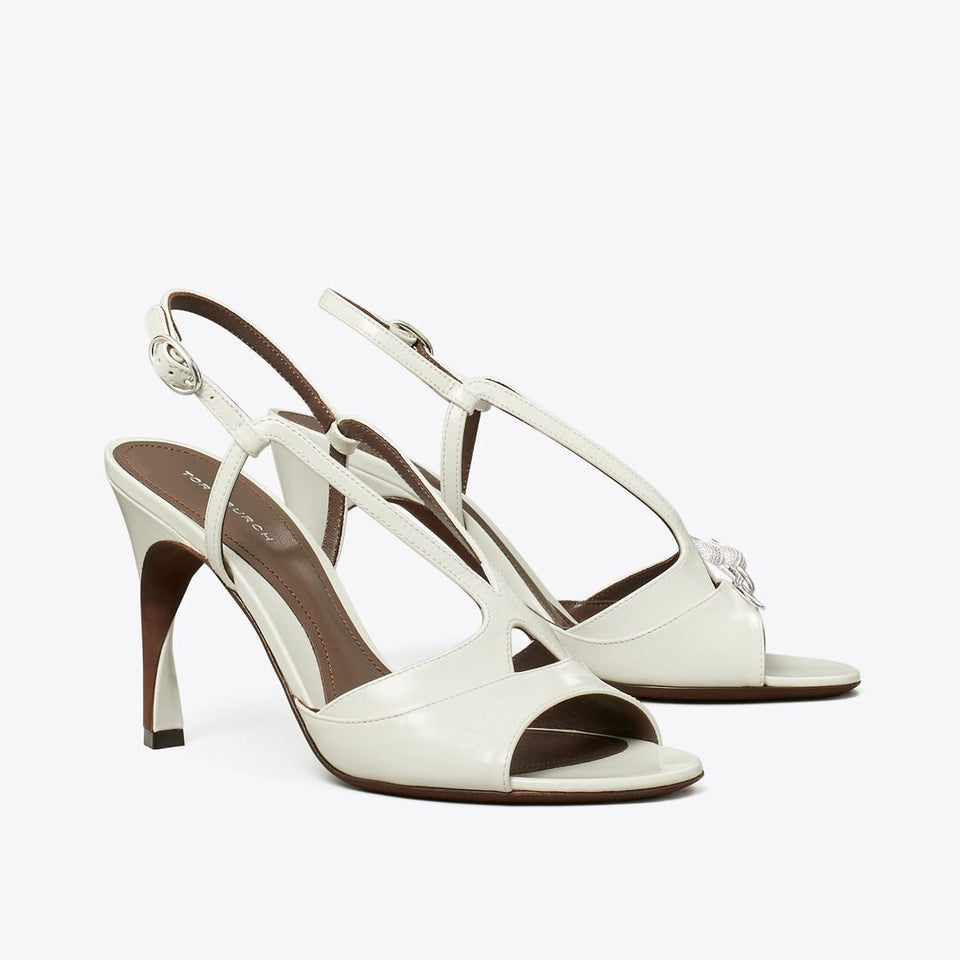 Tory Burch Twisted Heel Sandal MARSHMALLOW