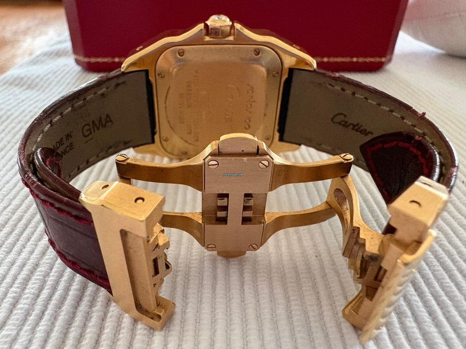 Cartier Santos 100 Diamond Rose Gold Ladies Watch WM502151